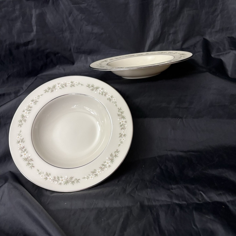 Lenox Brookdale USA 8.25" Rimmed Soup / Pasta Bowls Set/2 EUC
